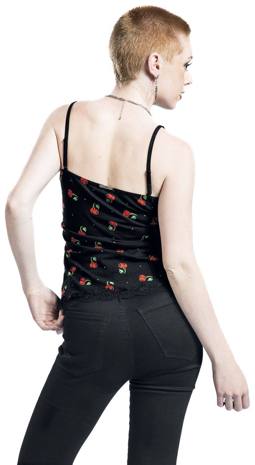 EMP "Cherries Classic Top" Top Schwarz/rot Von Pussy Deluxe