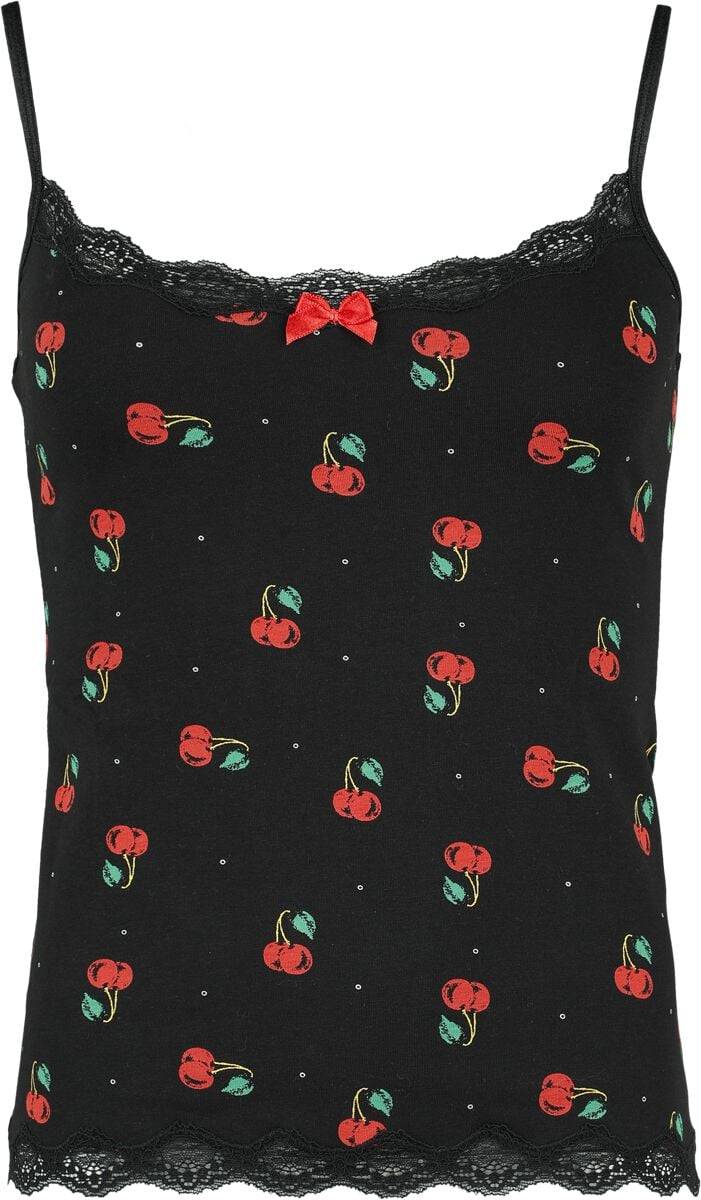 EMP "Cherries Classic Top" Top schwarz/rot von Pussy Deluxe