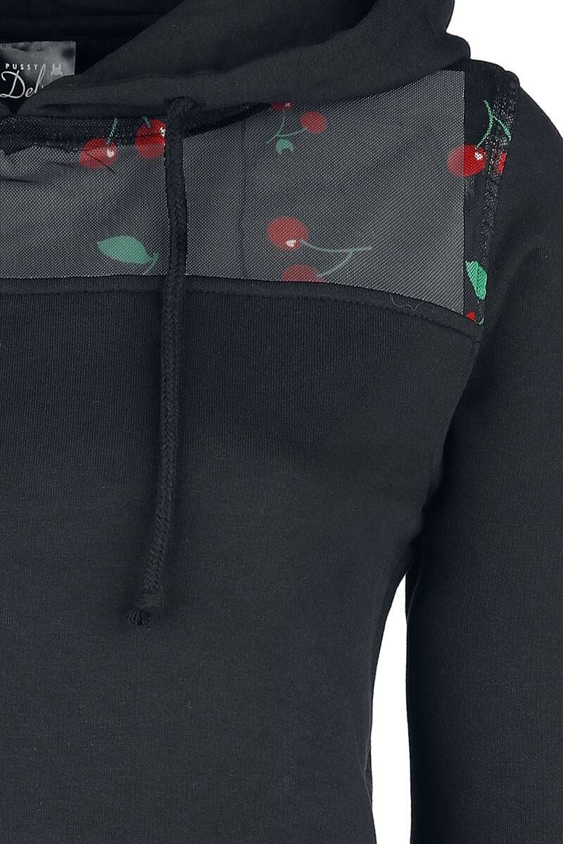 EMP "Cherries Hoodie" Kapuzenpullover Schwarz Von Pussy Deluxe