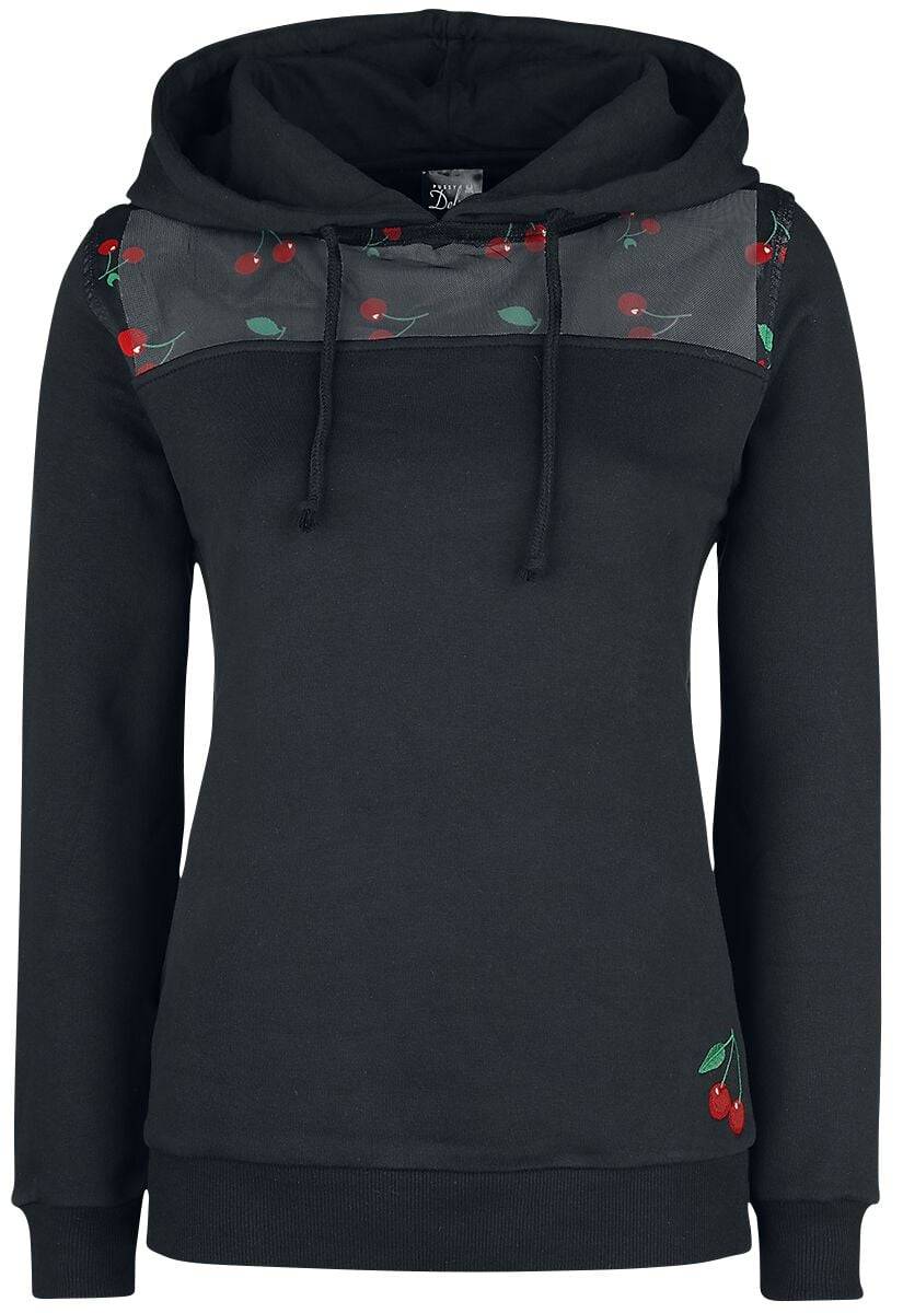 EMP "Cherries Hoodie" Kapuzenpullover schwarz von Pussy Deluxe