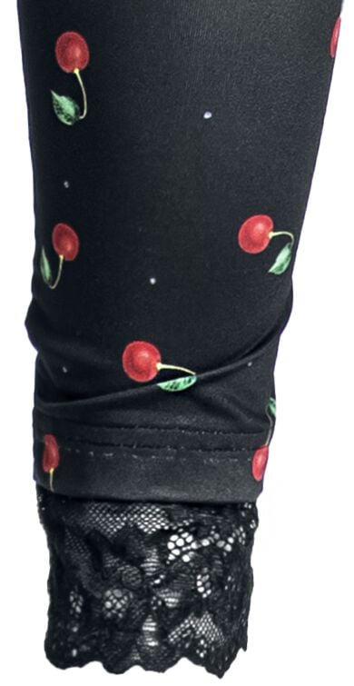 EMP "Cherries Leggings" Leggings Schwarz/rot Von Pussy Deluxe