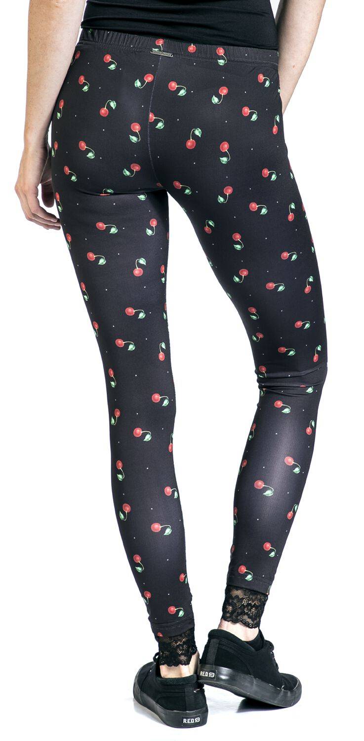 EMP "Cherries Leggings" Leggings Schwarz/rot Von Pussy Deluxe