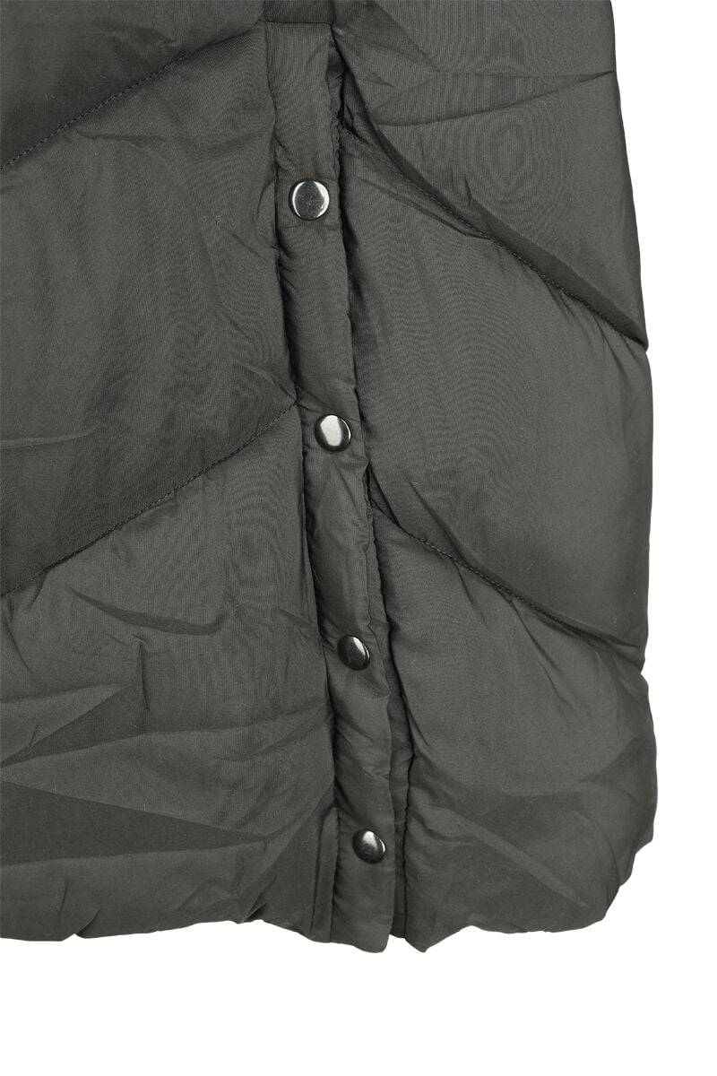 EMP "Chevron Midi Quilted Coat" Mantel Schwarz Von QED London