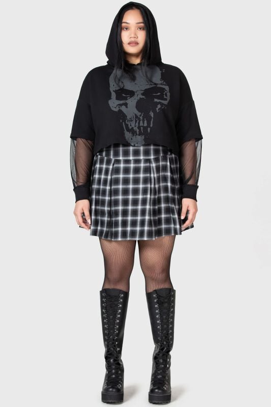 EMP "Chilled Bone Crop Hoodie" Kapuzenpullover Schwarz Von KIHILIST By KILLSTAR