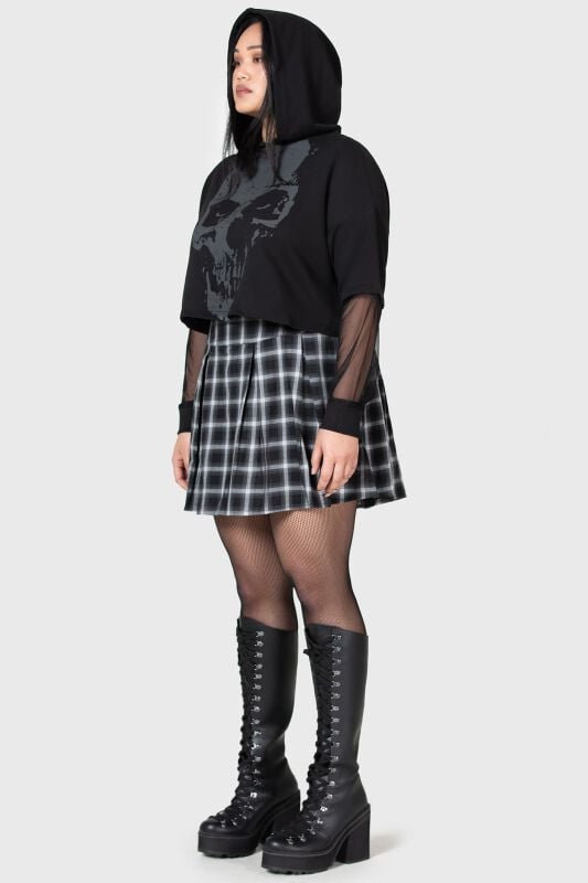 EMP "Chilled Bone Crop Hoodie" Kapuzenpullover Schwarz Von KIHILIST By KILLSTAR