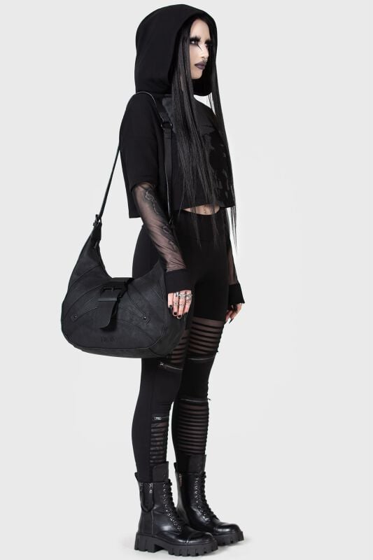 EMP "Chilled Bone Crop Hoodie" Kapuzenpullover Schwarz Von KIHILIST By KILLSTAR