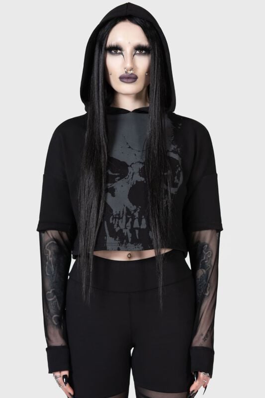 EMP "Chilled Bone Crop Hoodie" Kapuzenpullover schwarz von KIHILIST by KILLSTAR