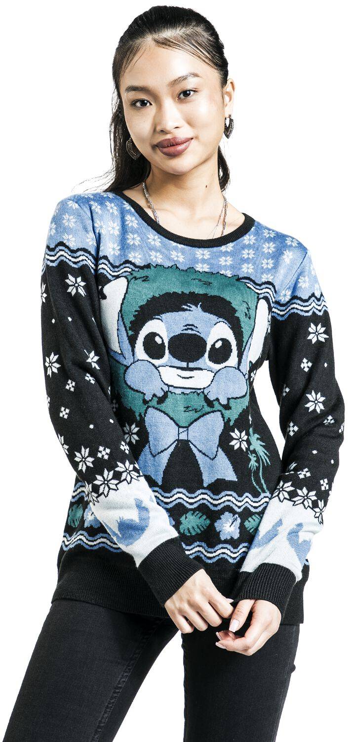 EMP "Christmas Stitch" Weihnachtspullover Blau/grün Von Lilo & Stitch