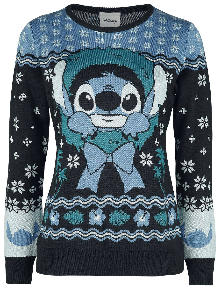 EMP "Christmas Stitch" Weihnachtspullover blau/grün von Lilo & Stitch