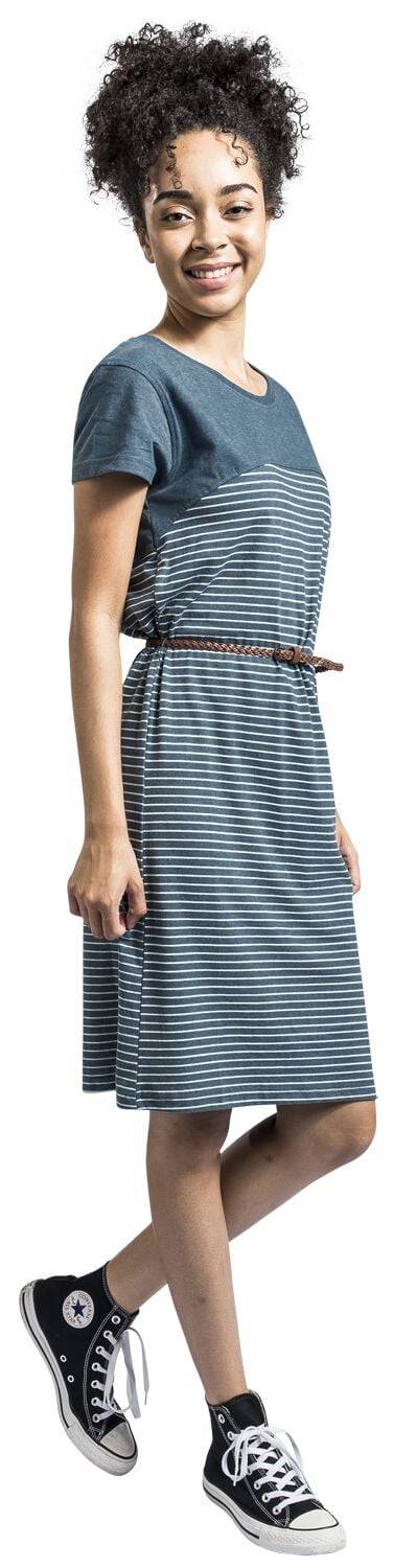 EMP "ClarinaAK Z Shirt Dress" Kurzes Kleid Blau Von Alife And Kickin