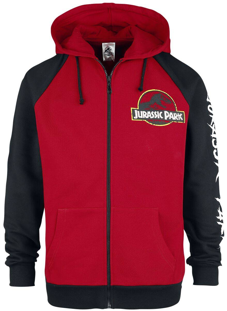 EMP "Classic Logo" Kapuzenjacke rot/schwarz von Jurassic Park
