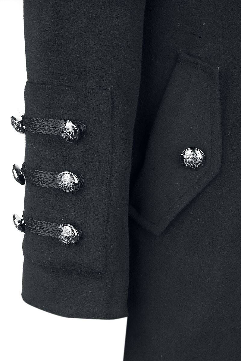 EMP "Classic Military Coat" Wintermantel Schwarz Von H&R London