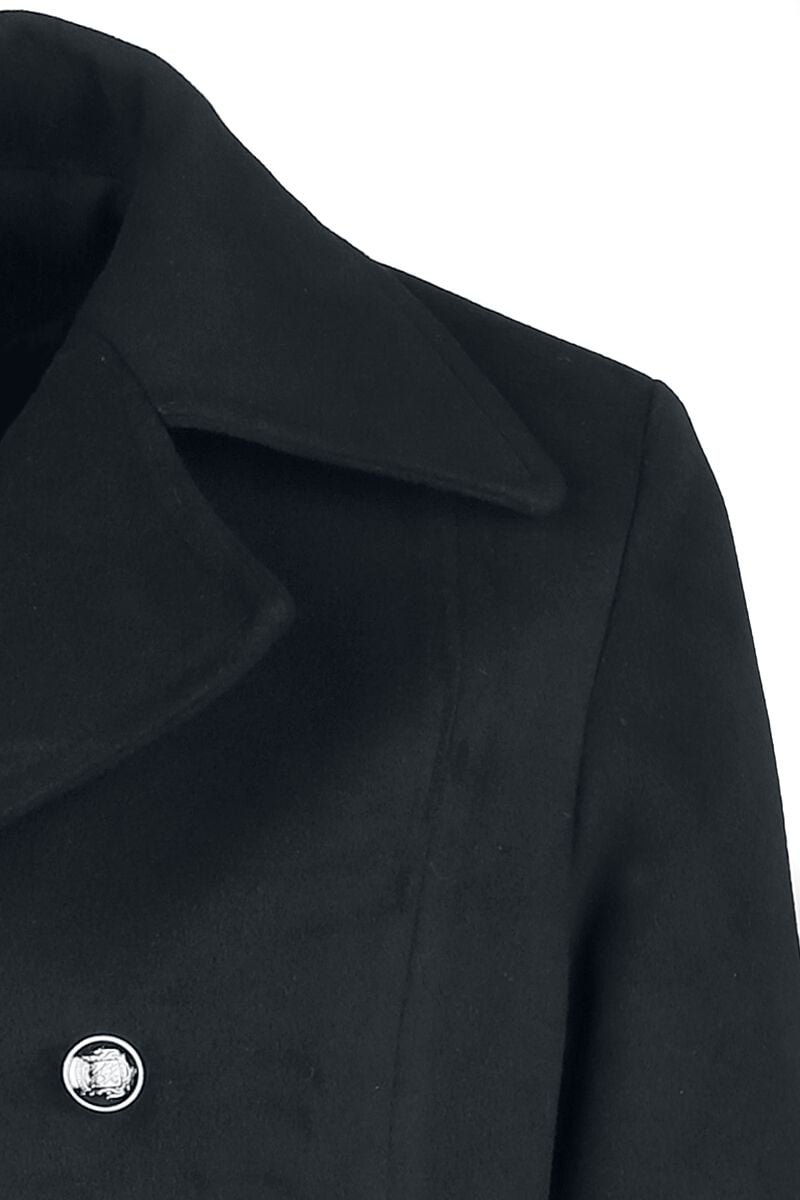 EMP "Classic Military Coat" Wintermantel Schwarz Von H&R London