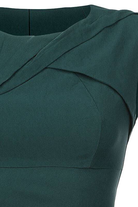 EMP "Claudette" Mittellanges Kleid Petrol Von Voodoo Vixen