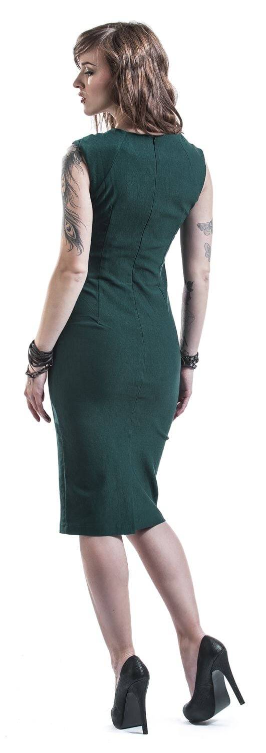 EMP "Claudette" Mittellanges Kleid Petrol Von Voodoo Vixen