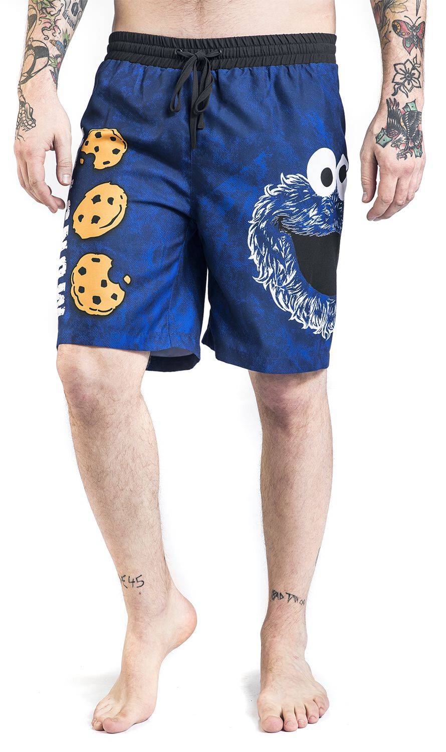 EMP "Cookie Monster - Face" Badeshort Blau Von Sesamstraße