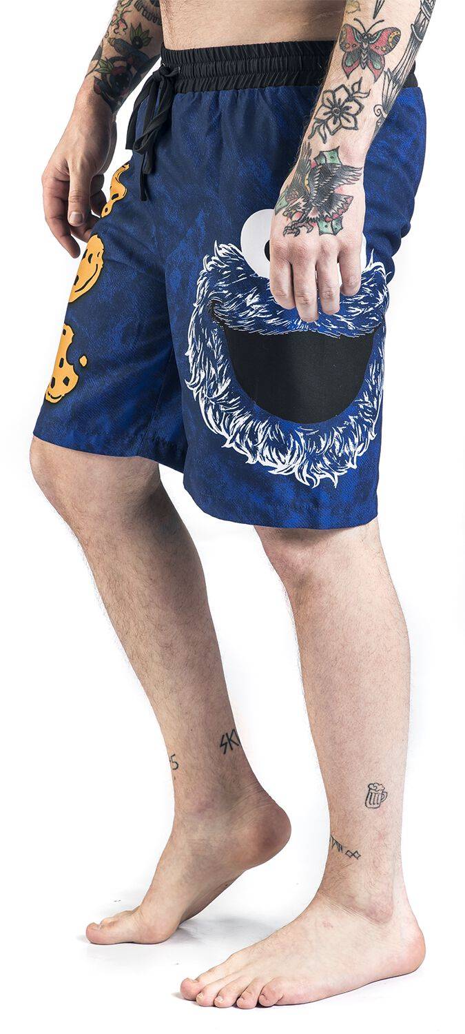 EMP "Cookie Monster - Face" Badeshort Blau Von Sesamstraße
