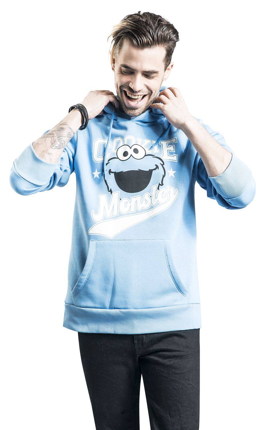EMP "Cookie Monster" Kapuzenpullover Hellblau Von Sesamstraße