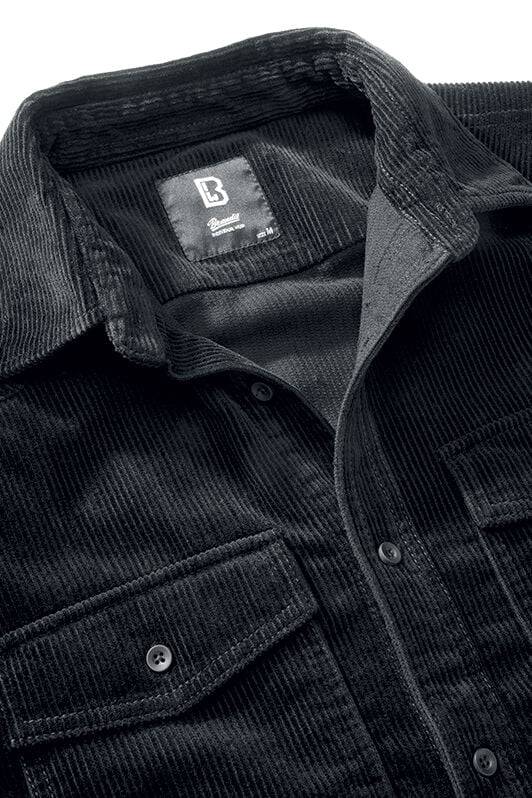 EMP "Corduroy Shirt Classic" Langarmhemd Schwarz Von Brandit