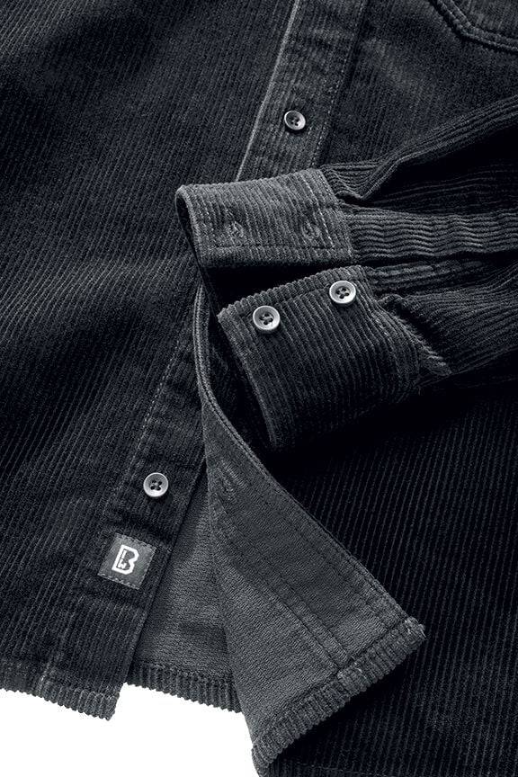 EMP "Corduroy Shirt Classic" Langarmhemd Schwarz Von Brandit