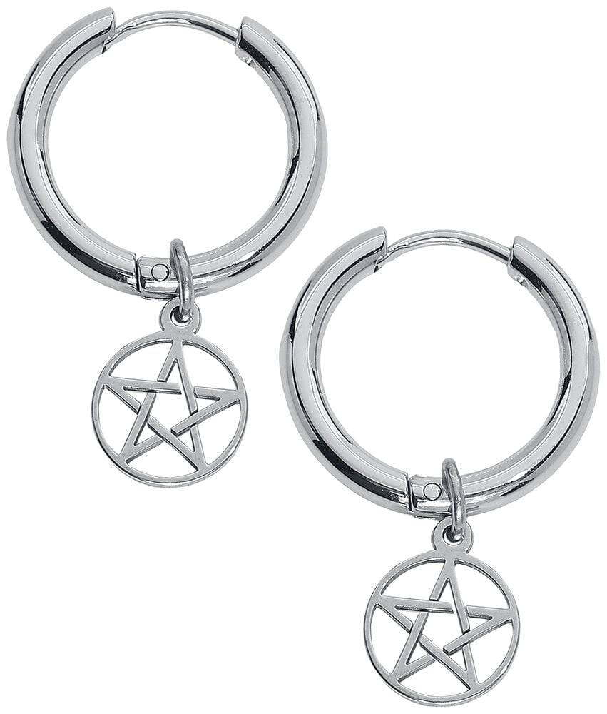 EMP "Creole Pentagramm" Ohrring Silberfarben Von EtNox