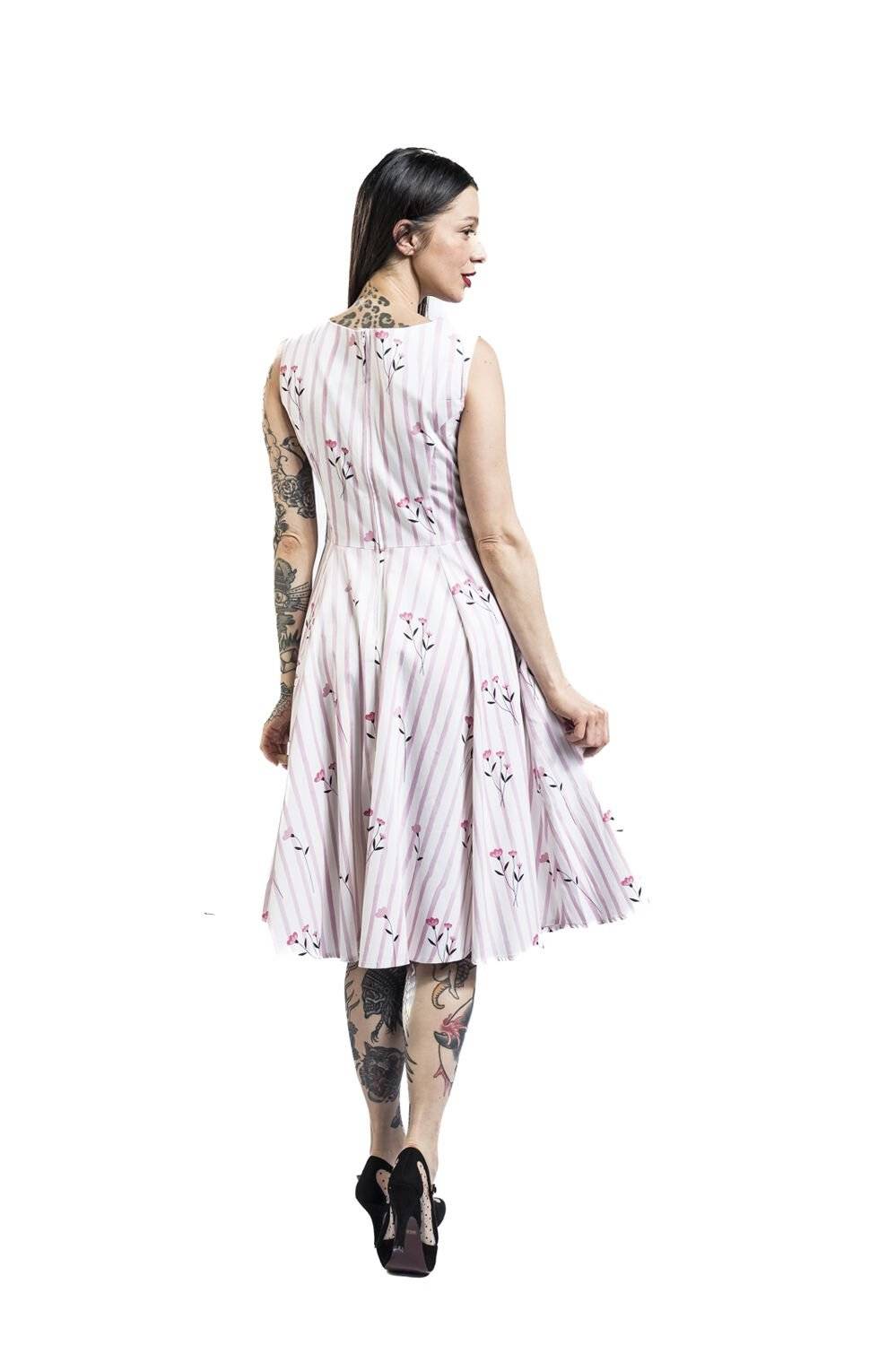 EMP "Dalia Floral Swing Dress" Mittellanges Kleid Weiß/rosa Von H&R London