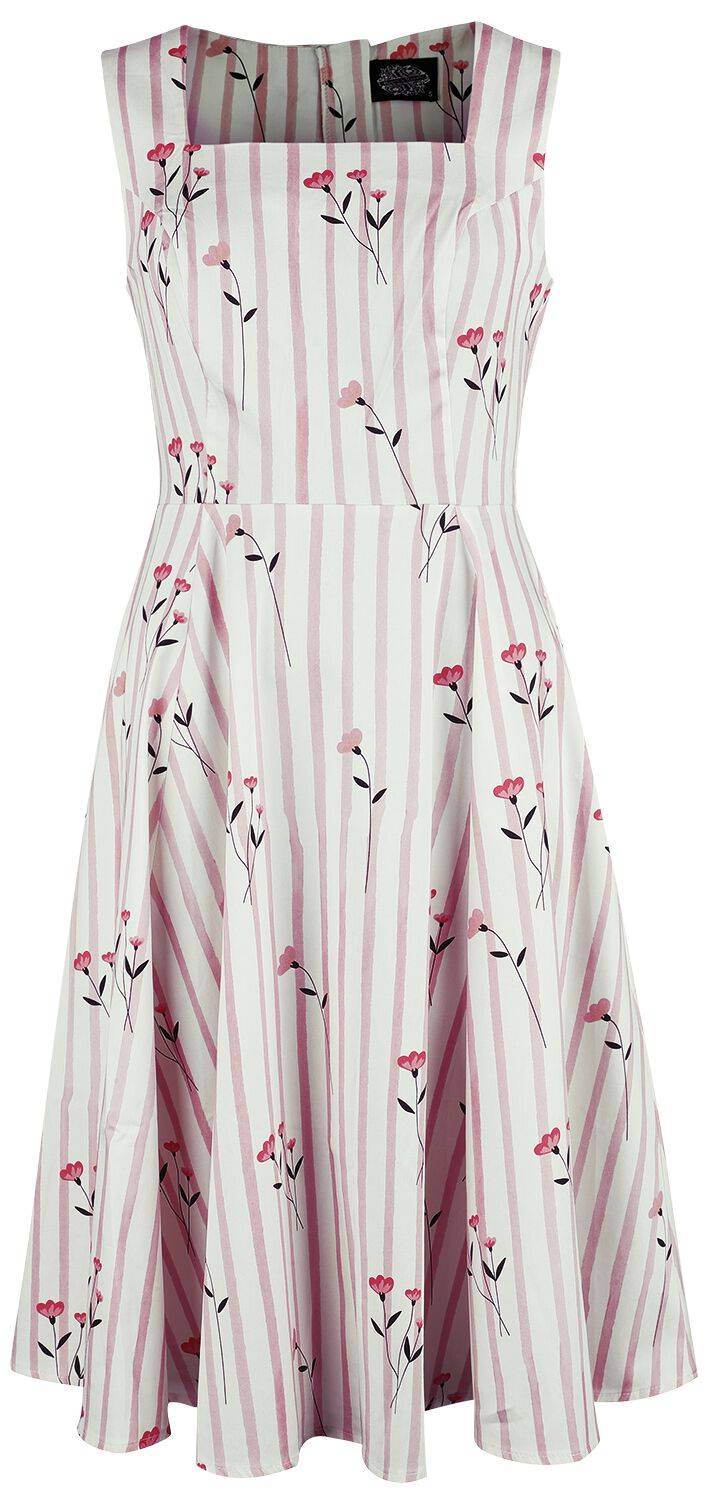EMP "Dalia Floral Swing Dress" Mittellanges Kleid weiß/rosa von H&R London