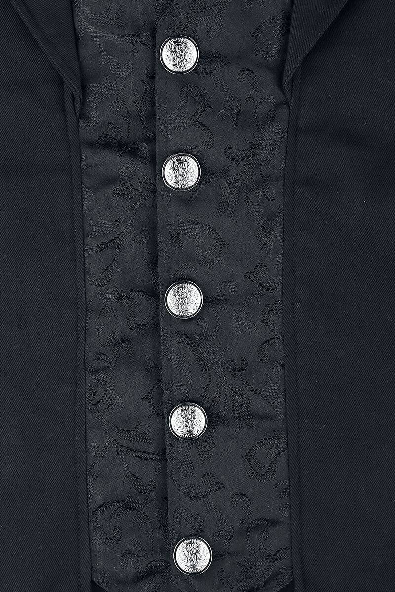 EMP "Dark Brocade Coat" Militärmantel Schwarz Von Altana Industries