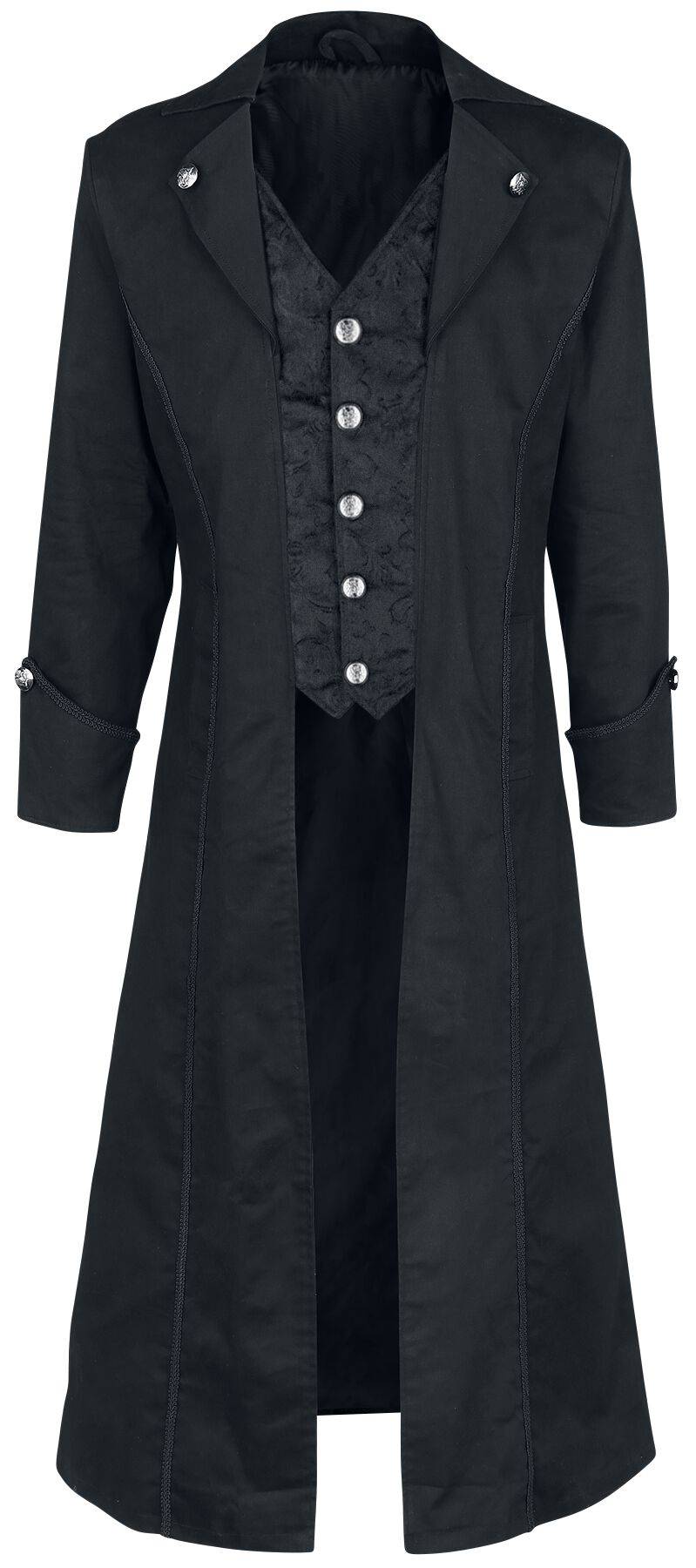 EMP "Dark Brocade Coat" Militärmantel schwarz von Altana Industries