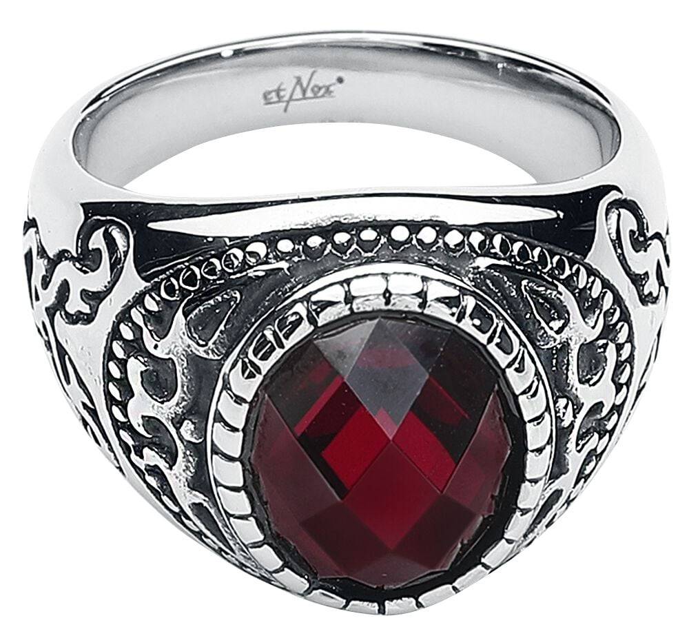 EMP "Dark Ruby" Ring silberfarben/rot von etNox hard and heavy