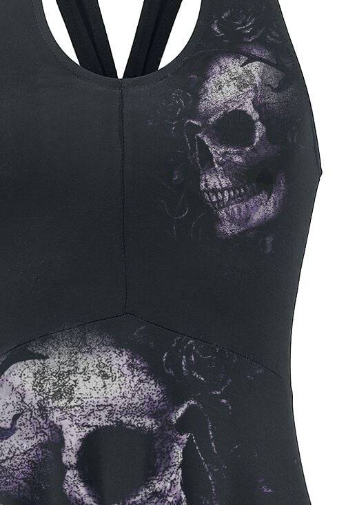 EMP "Dead Flowers" Kurzes Kleid Schwarz Von Alchemy England