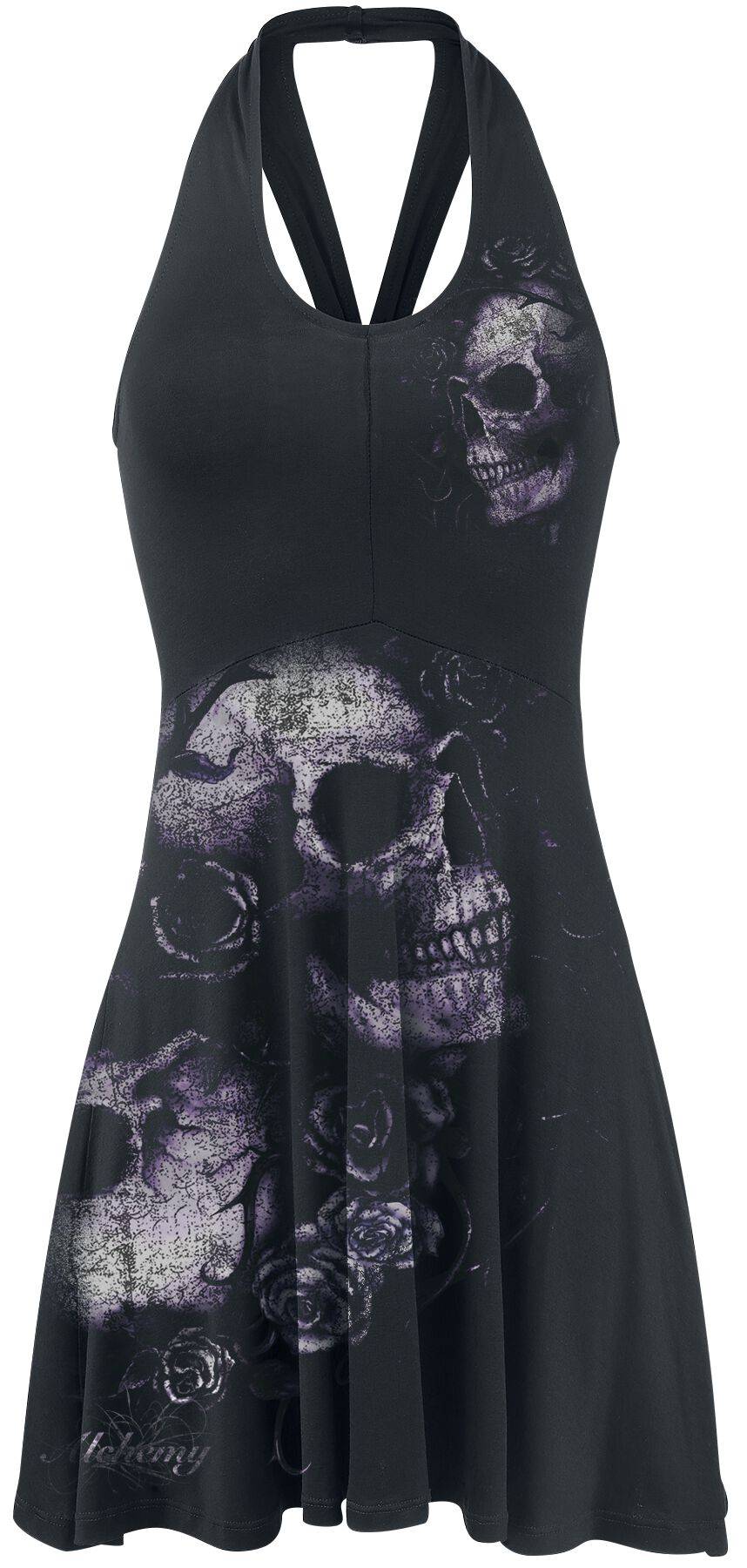 EMP "Dead Flowers" Kurzes Kleid schwarz von Alchemy England