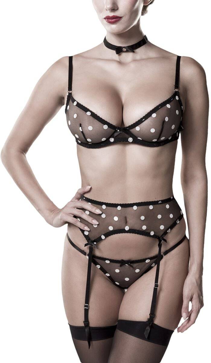 EMP "Dessous-Set mit Punkten" Wäsche-Set schwarz/weiß von Grey Velvet