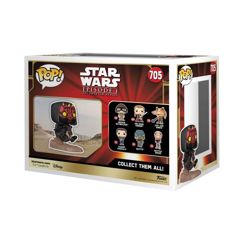 EMP "Die Dunkle Bedrohung - Darth Maul On Bloodfin Speeder (Pop! Ride Deluxe) Vinyl Figur 705" Funko Pop! Multicolor Von Star Wars
