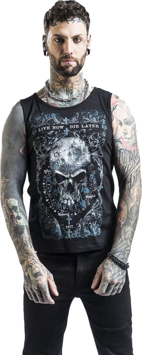 EMP "Die Later Tank Top" Tank-Top Schwarz Von Alchemy England