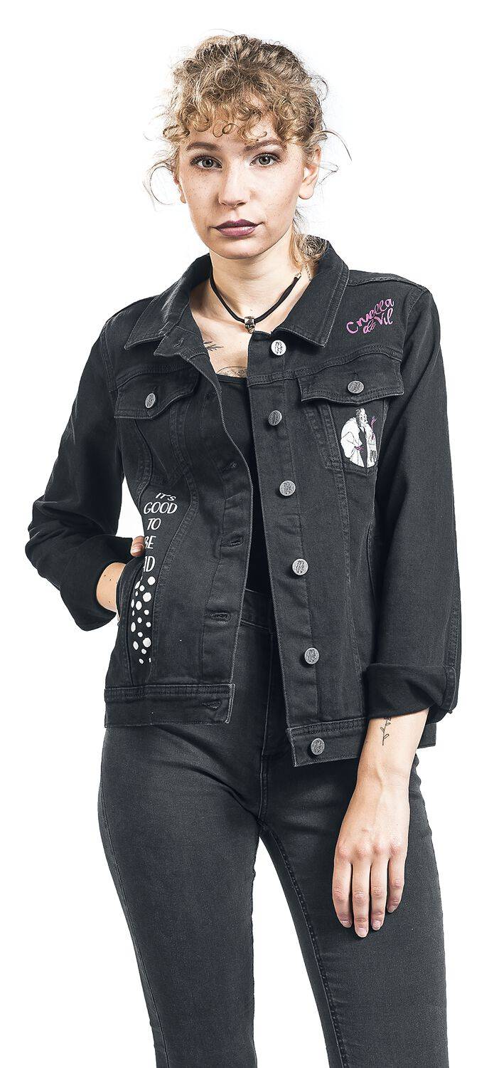 EMP "Disney Villains - Cruella De Vil" Jeansjacke Black Denim Von 101 Dalmatiner