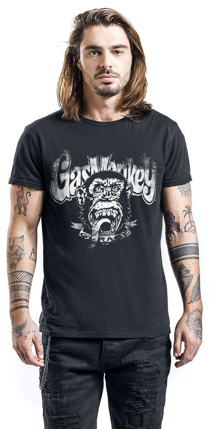EMP "Distressed Monkey" T-Shirt Schwarz Von Gas Monkey Garage