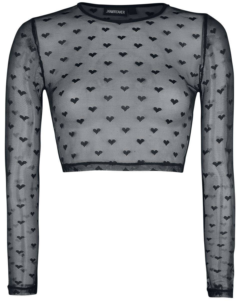 EMP "Don't Mesh With My Heart Crop Top" Langarmshirt schwarz von Jawbreaker