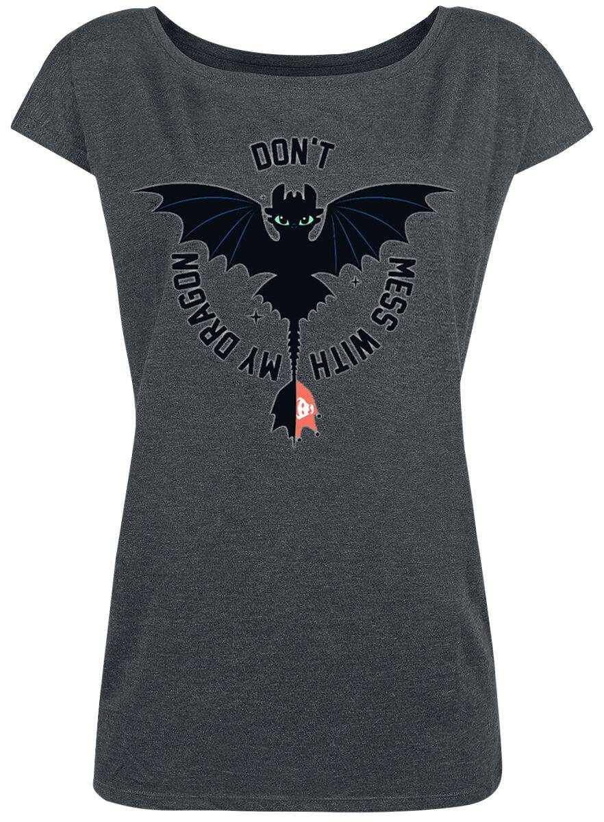 EMP "Don't Mess With My Dragon" T-Shirt grau meliert von Drachenzähmen leicht gemacht
