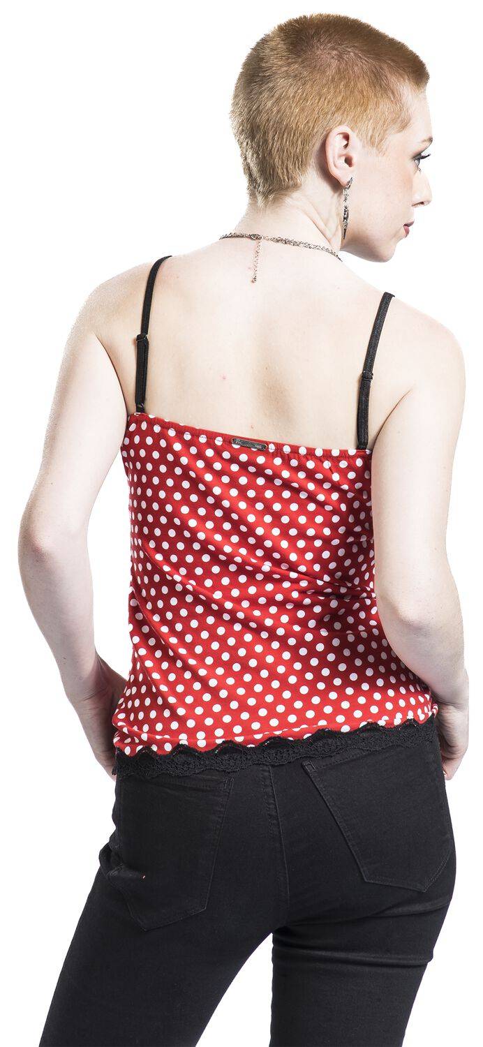 EMP "Dotties Classic Top" Top Rot/weiß Von Pussy Deluxe