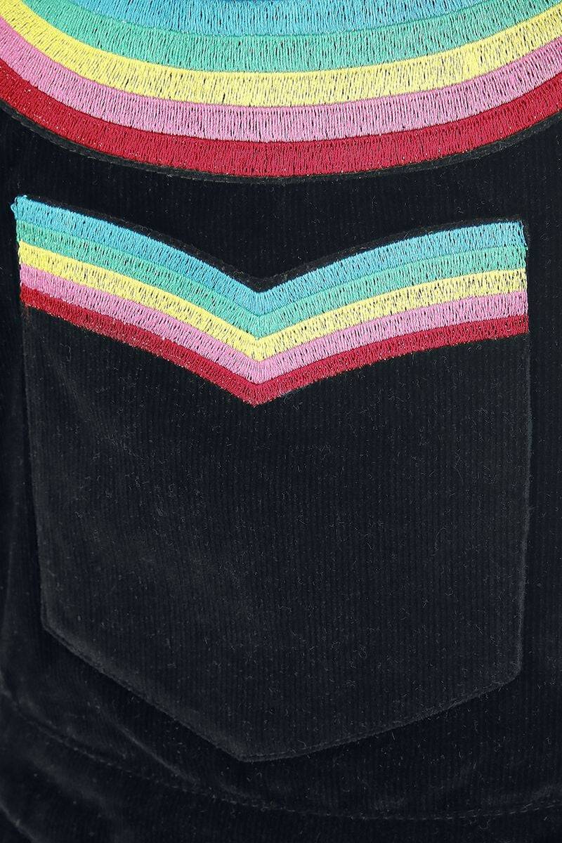 EMP "Double Rainbow Dress" Kurzes Kleid Schwarz Von Jawbreaker