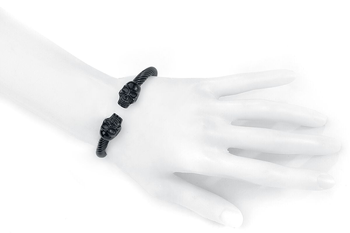 EMP "Double Skull" Armreif Schwarz Von EtNox Hard And Heavy