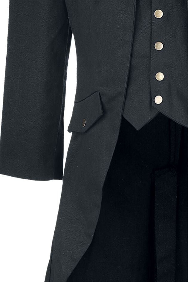 EMP "Dovetail Coat" Militärmantel Schwarz Von Banned Alternative