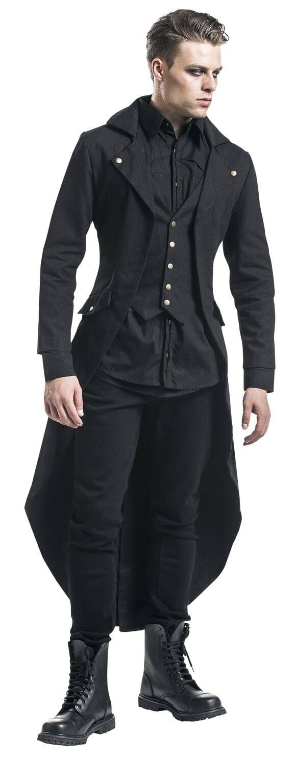 EMP "Dovetail Coat" Militärmantel Schwarz Von Banned Alternative