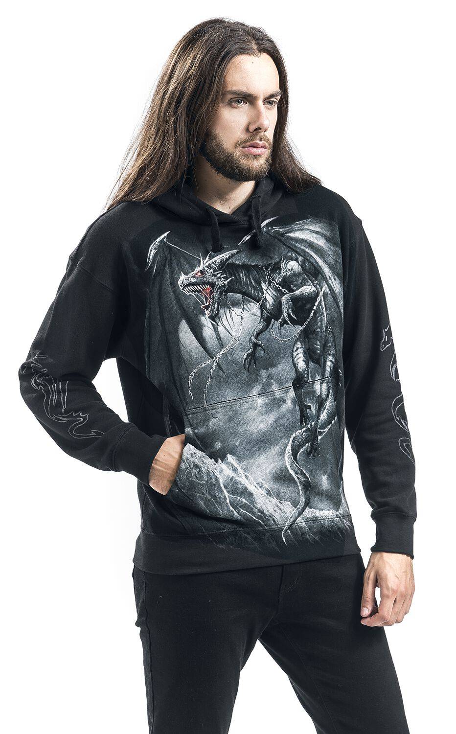 EMP "Dragon's Cry" Kapuzenpullover Schwarz Von Spiral