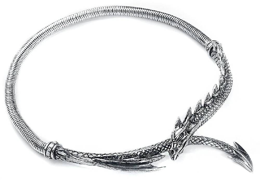 EMP "Dragons Lure Necklace" Halskette Silberfarben Von Alchemy Gothic