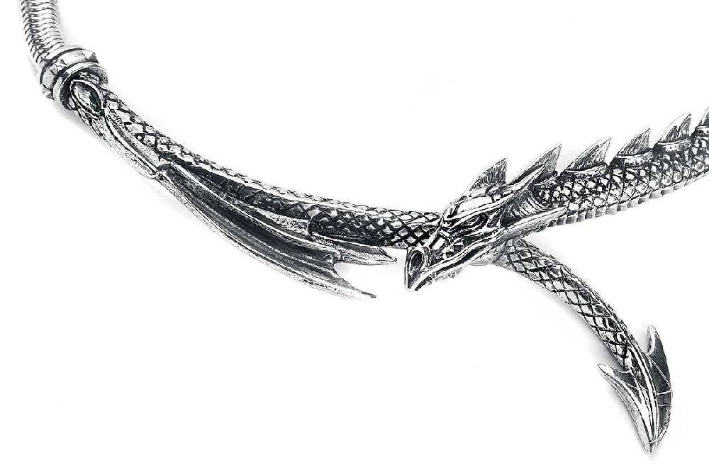 EMP "Dragons Lure Necklace" Halskette Silberfarben Von Alchemy Gothic