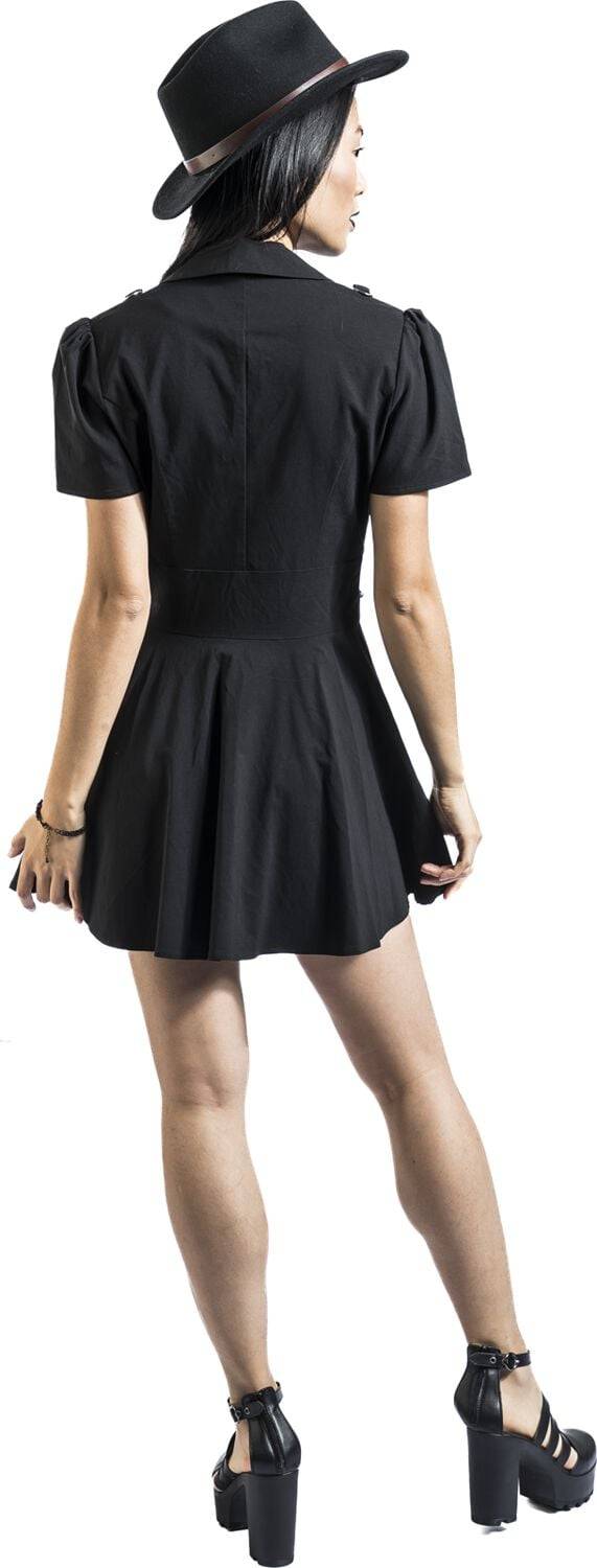 EMP "Dreamscape Laced Dress" Kurzes Kleid Schwarz Von Banned Alternative