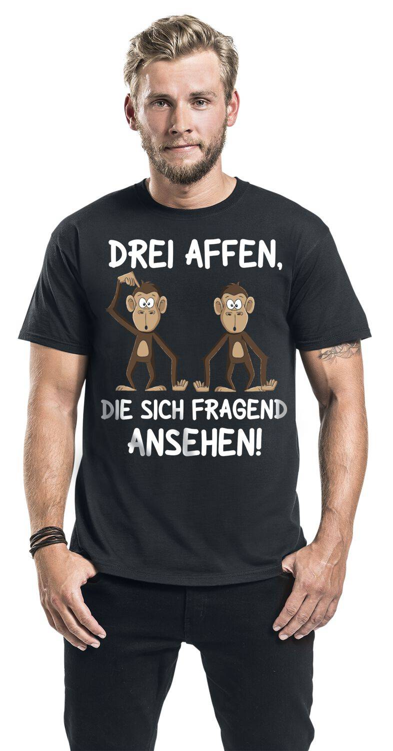EMP "Drei Affen, Die Sich Fragend Ansehen!" T-Shirt Schwarz Von Tierisch