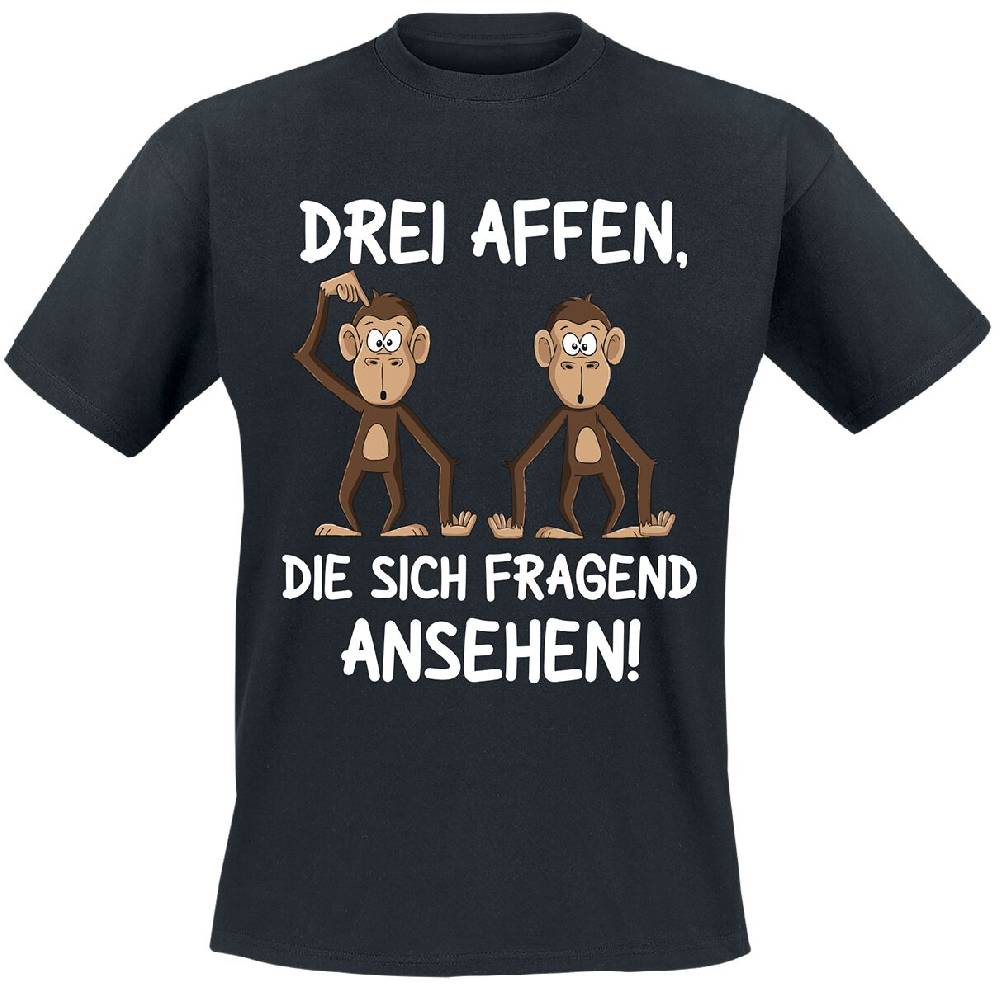 EMP "Drei Affen, die sich fragend ansehen!" T-Shirt schwarz von Tierisch